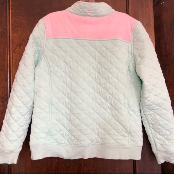 Vineyard Vines shep shirt Womens medium teal pink Martha’s quilted pullover - Picture 7 of 10